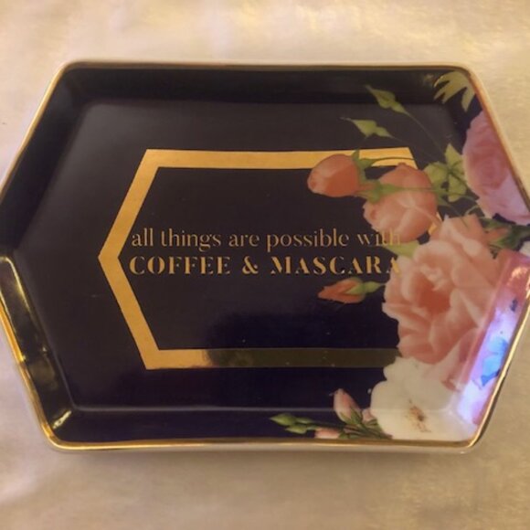 CUTE Rosanna Seven Sisters "all things are possible with COFFEE & MASCARA" Tray - Picture 1 of 4